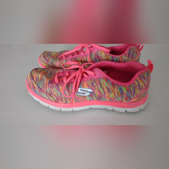 Skechers Women's Neon Multicolor Athletic Shoes - Picture 6 of 8